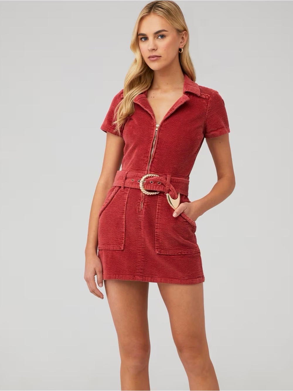 Revolve Show Me Your MuMu Outlaw Dress in Rose Corduroy
